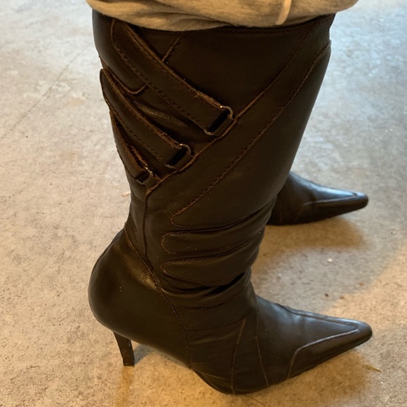 Steven Dark Brown High Heel Booties - Picture 5 of 8